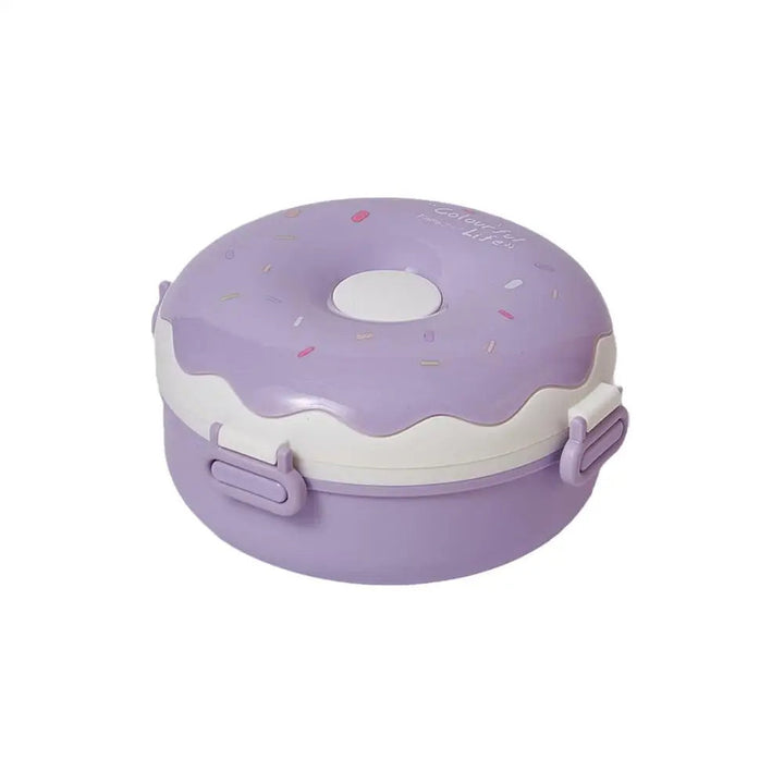 SUNSHINE KIDS LUNCH BOX PLASTIC DONUT PURPLE