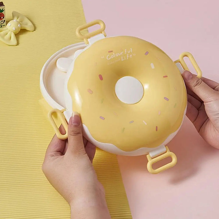 SUNSHINE KIDS LUNCH BOX PLASTIC DONUT YELLOW