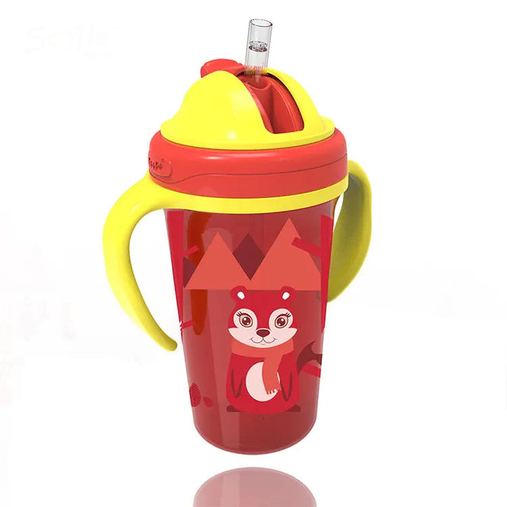 SUNSHINE BABY STRAW WATER BOTTLE SQUIRREL RED 600ML