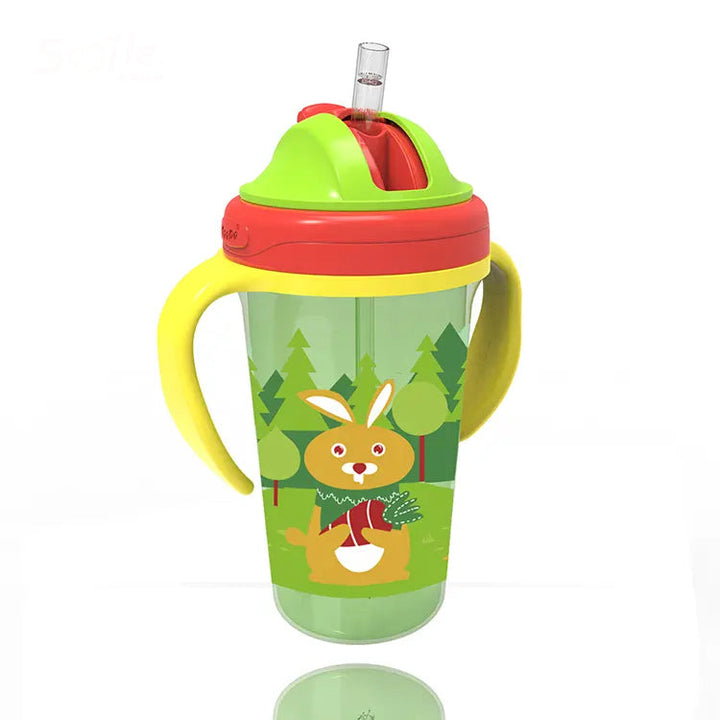 SUNSHINE BABY STRAW WATER BOTTLE RABBIT GREEN 600ML