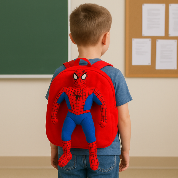 Baby Character Plush Backpack Spiderman Red - Sunshine
