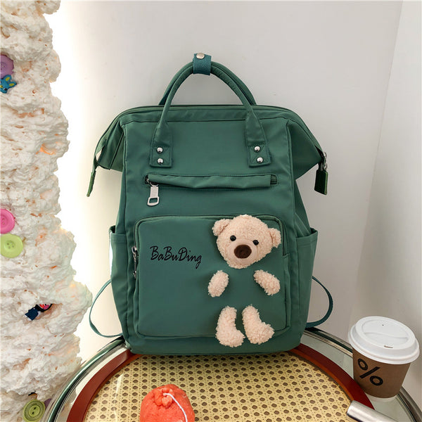 Baby Diaper Backpack Stuff Bear Green - Sunshine