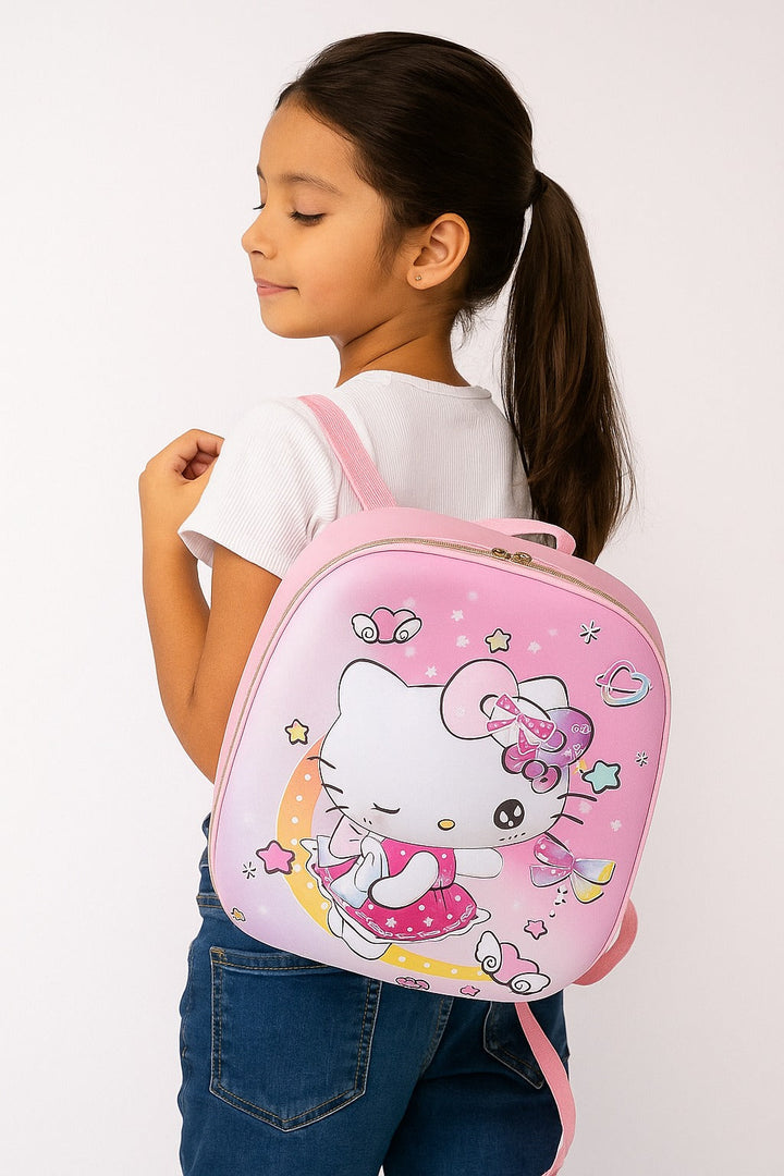 SUNSHINE BABY SCHOOL BAG MOON & RAINBOW KITTY PINK