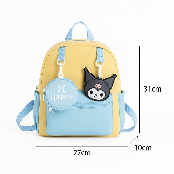 SUNSHINE KIDS SCHOOL BAG BE HAPPY BLACK & PURPLE