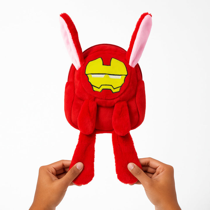 SUNSHINE BABY CHARACTER PLUSH BACKPACK IRONMAN RED