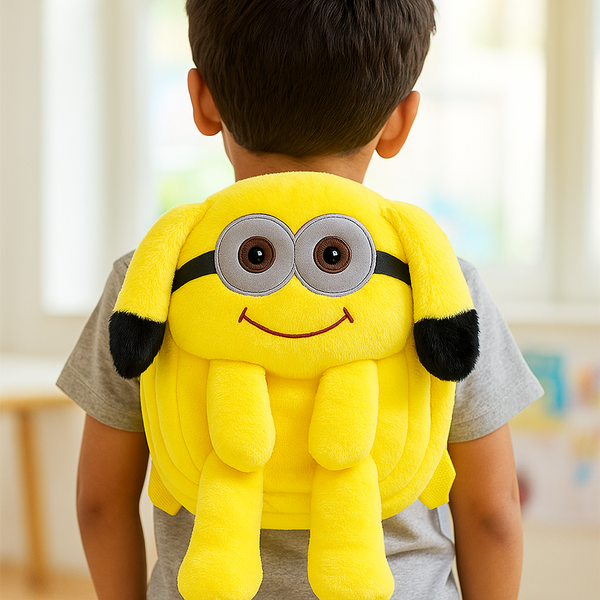Kids Pop Ear Character Plush Backpack Minion Yellow - Sunshine