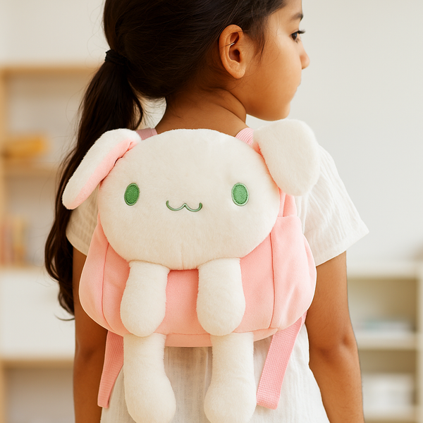 Kids Pop Ear Character Plush Backpack Kitty Pink - Sunshine
