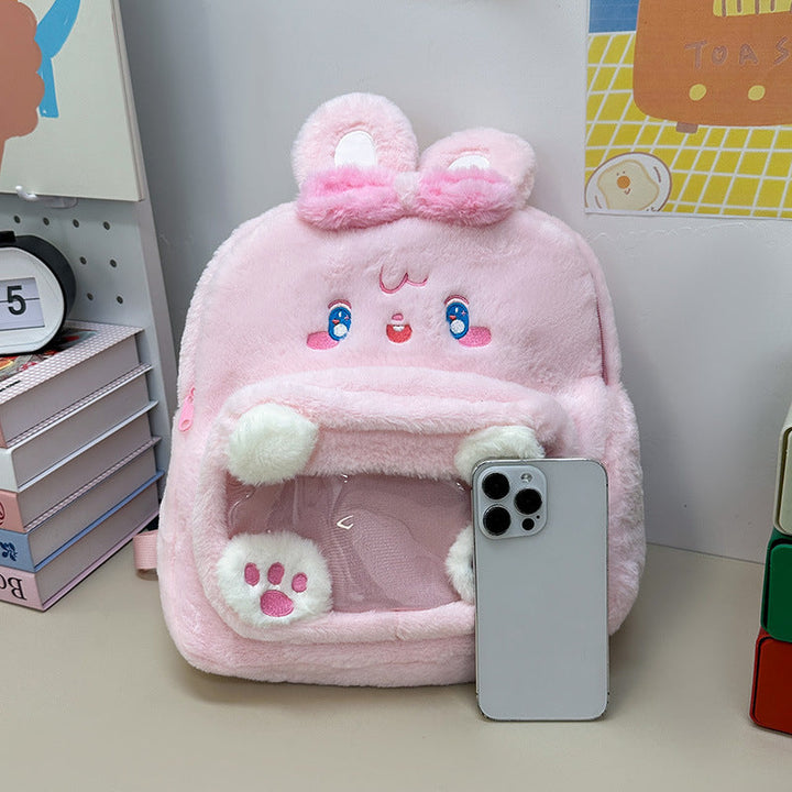 SUNSHINE KIDS WOOLEN SCHOOL BAG RABBIT PINK