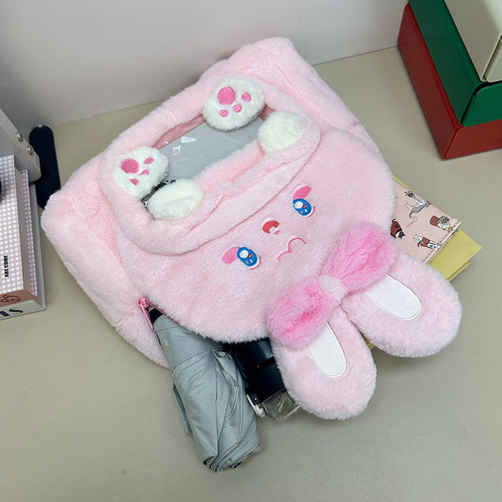 SUNSHINE KIDS WOOLEN SCHOOL BAG RABBIT PINK