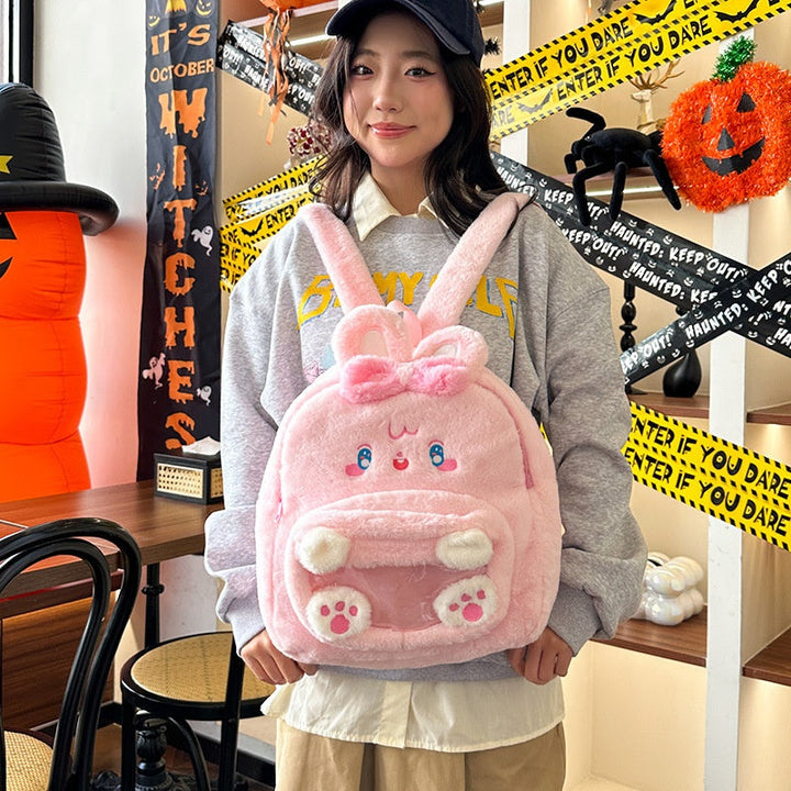 SUNSHINE KIDS WOOLEN SCHOOL BAG RABBIT PINK