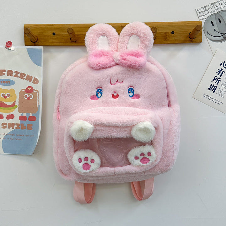 SUNSHINE KIDS WOOLEN SCHOOL BAG RABBIT PINK
