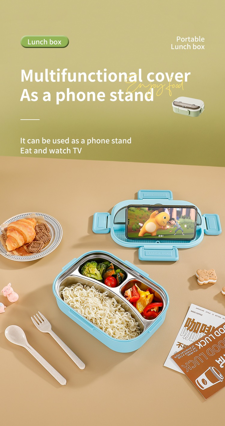 SSUNSHINE KIDS LUNCH BOX WITH SPOON SET PURPLE