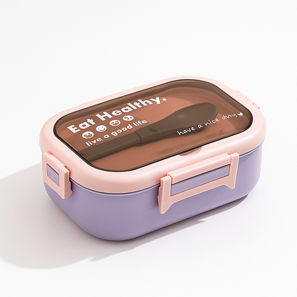 SUNSHINE KIDS STAINLESS STEEL INSULATED LUNCH BOX WITH SPOON PURPLE