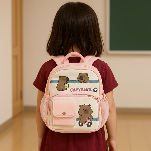 SUNSHINE KIDS MINI SCHOOL BAG CAPYBARA PINK