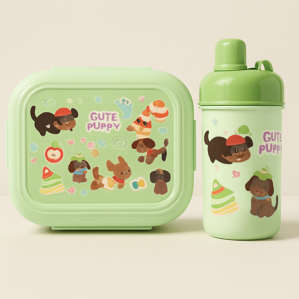 SUNSHINE KIDS PLASTIC LUNCH BOX SET GREEN NO 8509-1