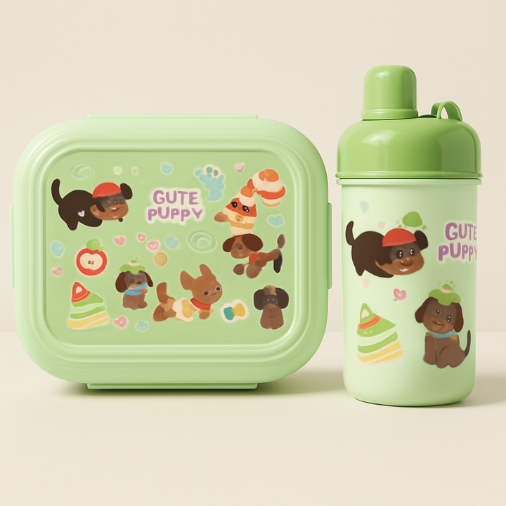 SUNSHINE KIDS PLASTIC LUNCH BOX SET GREEN NO 8509-1