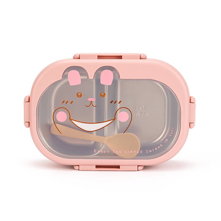 SUNSHINE KIDS SCHOOL STEEL LUNCH BOX KITTY PINK