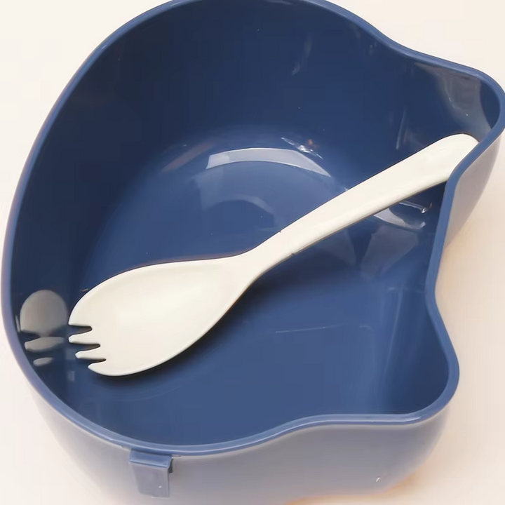 SUNSHINE PLASTIC LUNCHBOX WITH FORK BEAR BLUE