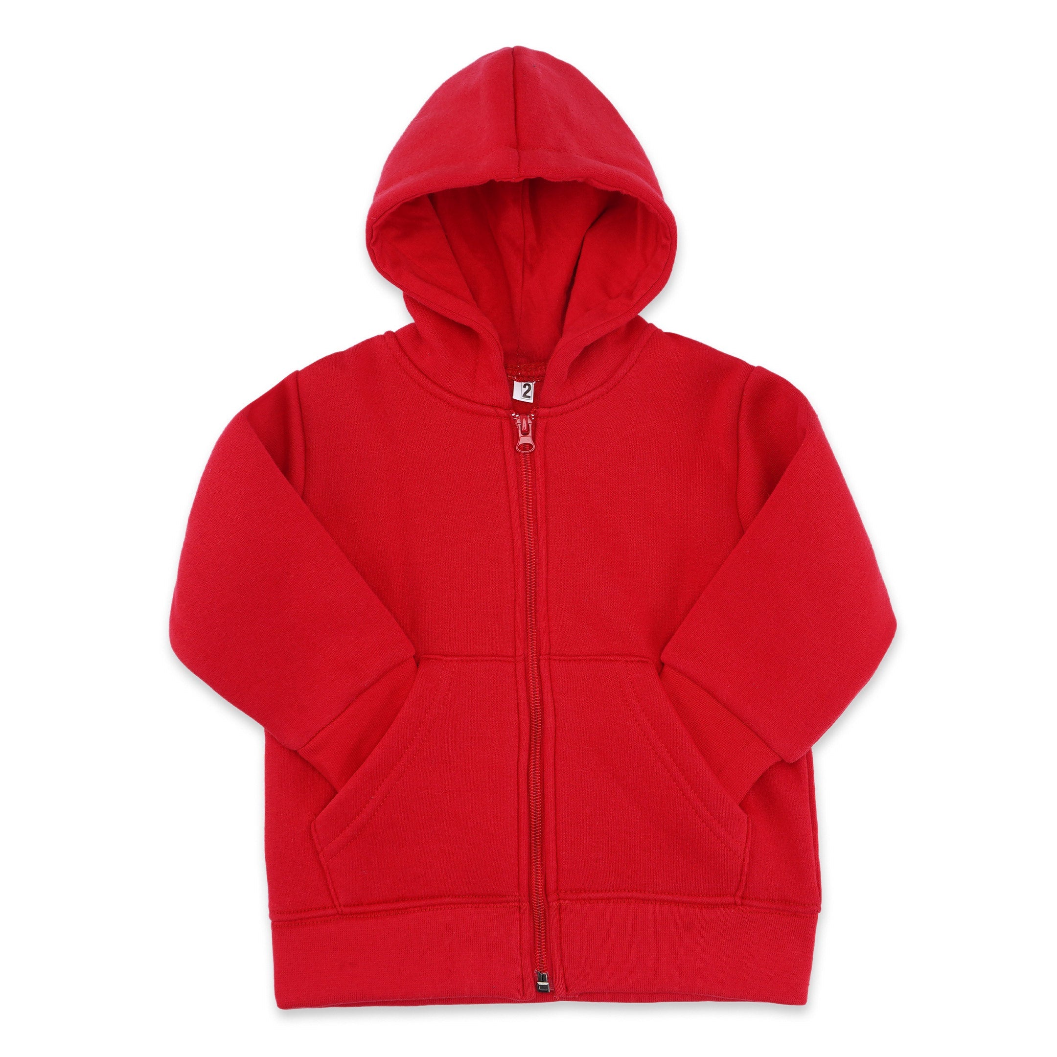 Plain red sales zipper hoodie