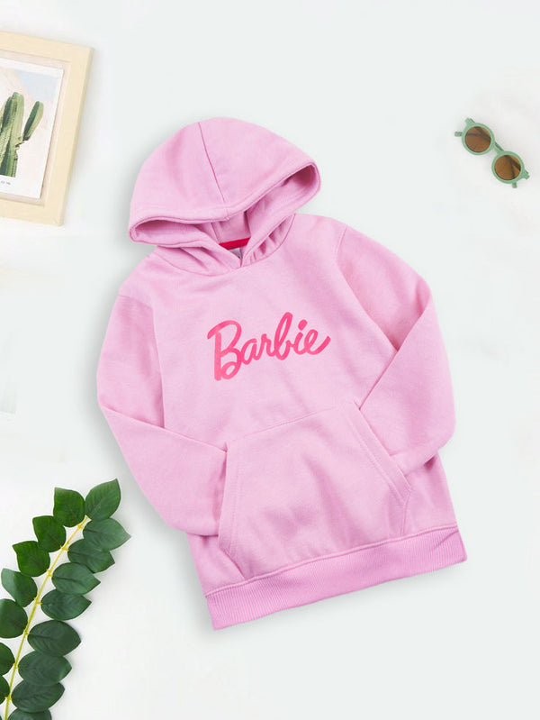 MINI CHARM GIRLS HOODIE BARBIE PINK 7-8Y