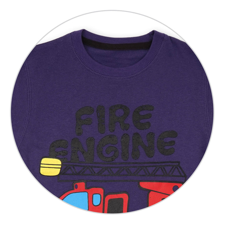 BLOOM BABY T-SHIRT H/S FIRE ENGINE NAVY BLUE 9-10Y
