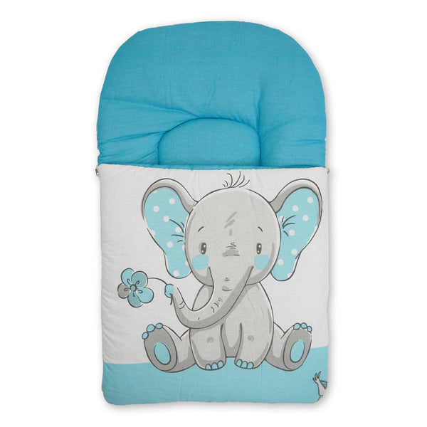 Bloom Baby Baby Carry Nest Light Blue & White Elephant