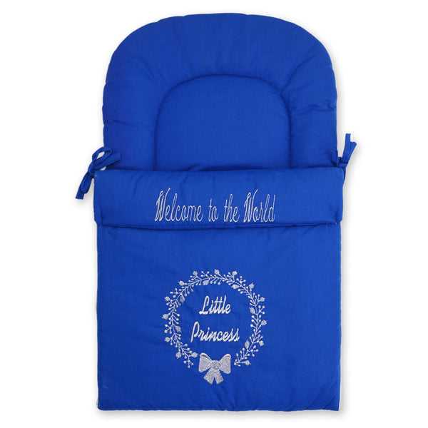 Baby Velvet Carry Nest Welcome To The World Navy Blue - Bloom Baby