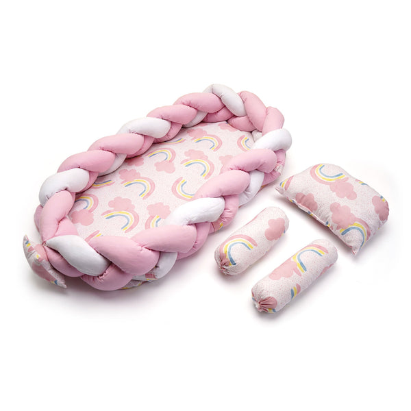 BLOOM BABY BABY BED SET PINK & WHITE