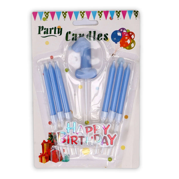 BLOOM BABY PARTY CANDLE #1 BLUE 7 PCS