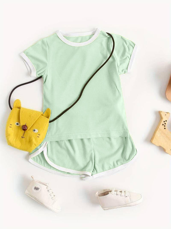 MINI CHARM KIDS SHORT & SHIRT GREEN 4Y