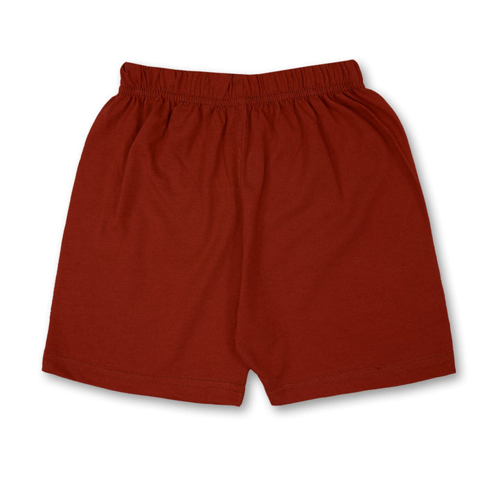 MINI CHARM KIDS SHORT & SANDO STRIPES MAROON 7-8Y