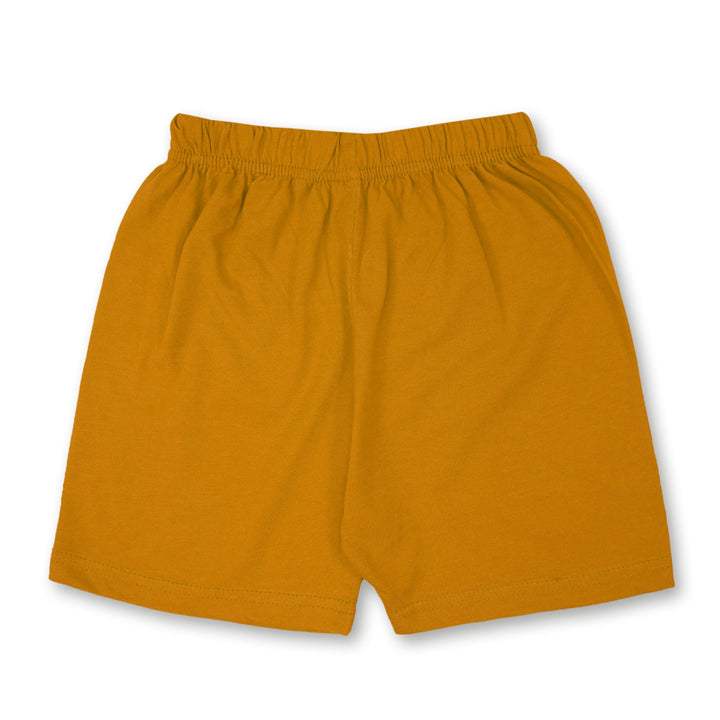 MINI CHARM KIDS SHORT & SANDO SET MUSTARD STRIPES 7-8Y