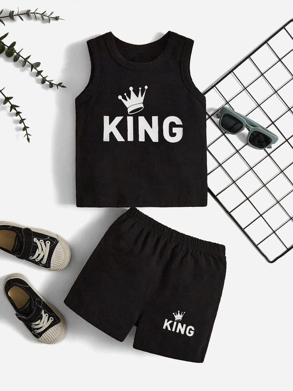 MINICHARM KIDS SHORT AND SANDO KING BLACK 7-8 Y