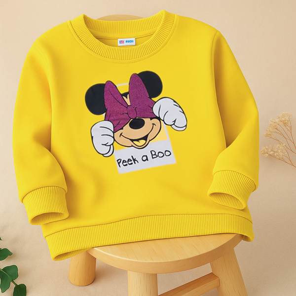 Kids Printed Sweatshirt Minnie Mouse Yellow - Mini Charm