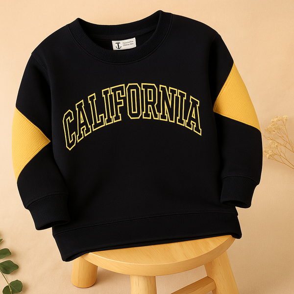 Kids Printed Sweatshirt California Navy Blue - Mini Charm