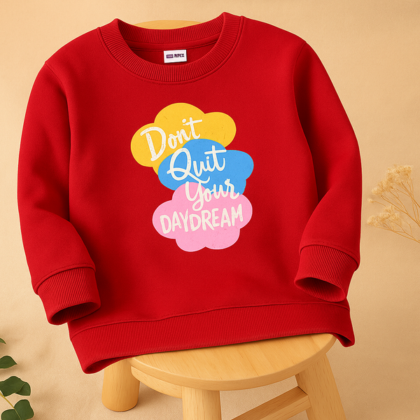 Kids Printed Sweatshirt Dont Quit Red - Mini Charm