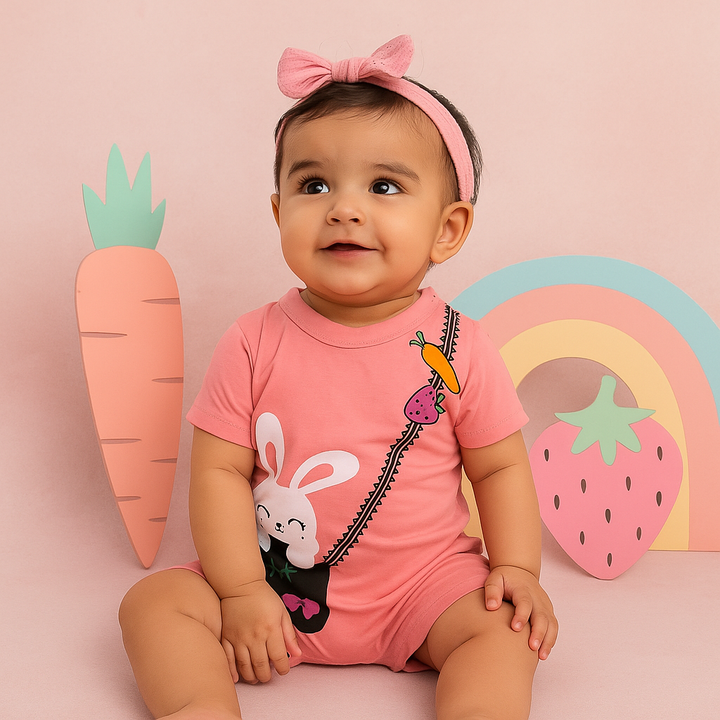 MINI CHARM BABY SHORT BODY ROMPER BAG RABBIT PINK 18-24M