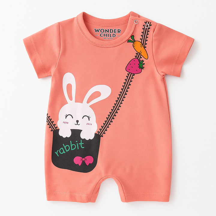 MINI CHARM BABY SHORT BODY ROMPER BAG RABBIT PINK 18-24M