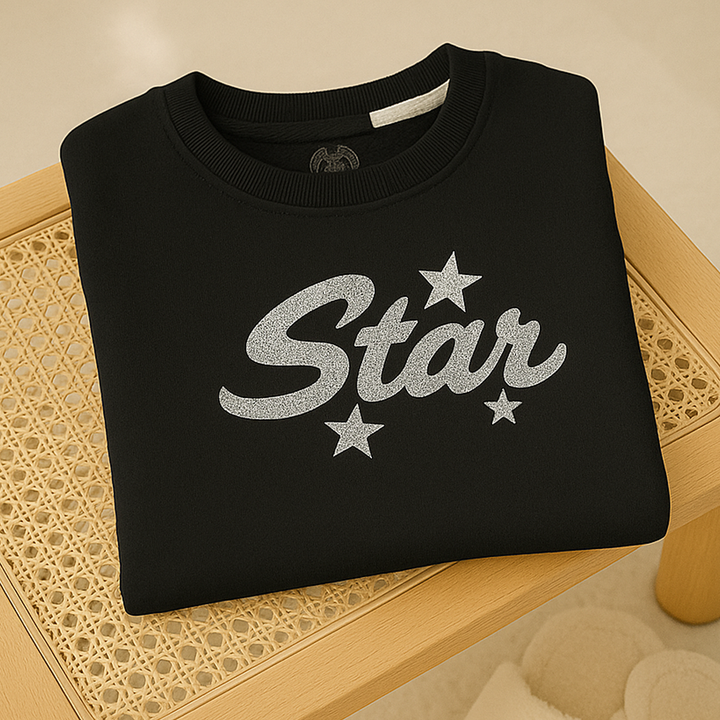 MINICHARM SWAEATSHIRT STAR BLACK 9-10 Y
