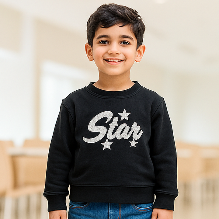 MINICHARM SWAEATSHIRT STAR BLACK 9-10 Y