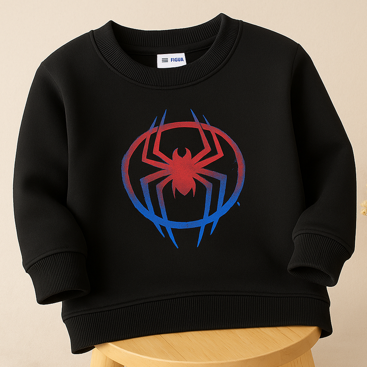 MINICHARM SWAEATSHIRT SPIDER BLACK 9-10 Y