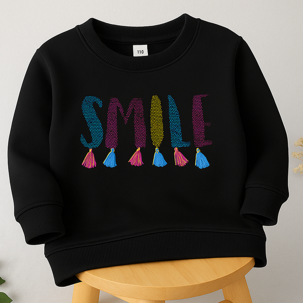 MINICHARM SWAEATSHIRT SMILE BLACK 9-10 Y