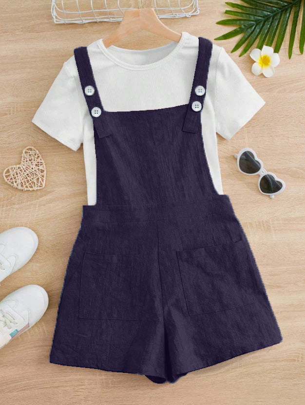 KIDS DUNGAREE NAVY BLUE 3-4 Y