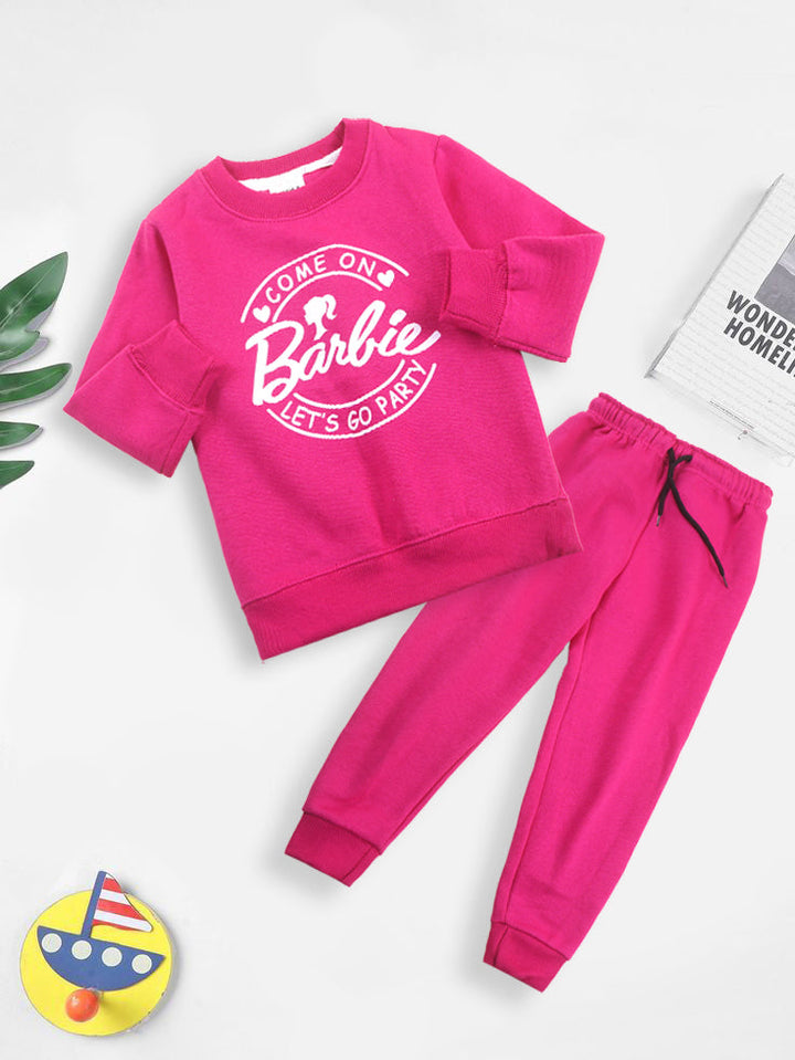 OOLAA KIDS TRACKSUIT BARBIE LETS PARTY PINK 9-10Y