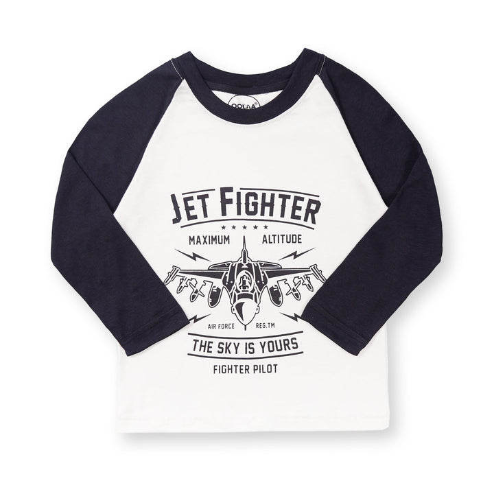 OOLAA KIDS PAJAMA SET JET FIGHTER NAVY BLUE(7-8)Y