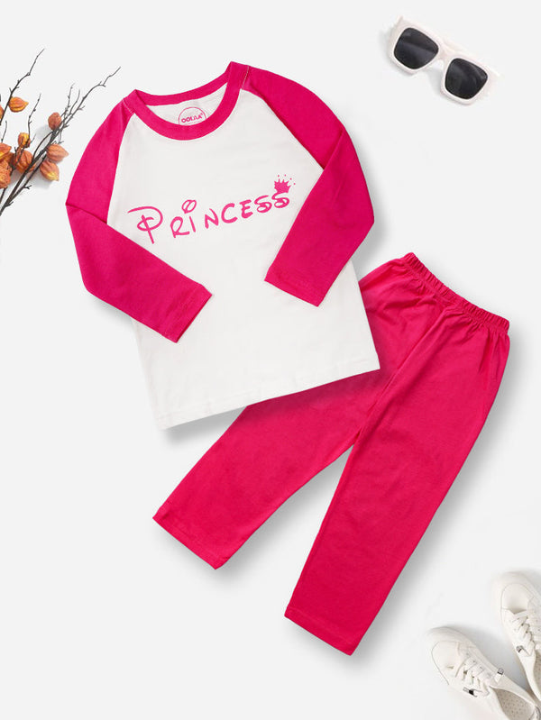 OOLAA KIDS PAJAMA SET PRINCESS PINK(7-8)Y