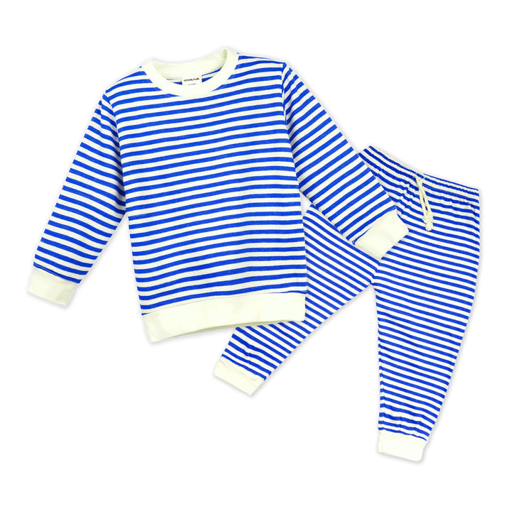 OOLAA KIDS TRACKSUIT STRIPES WHITE & BLUE (9-10 Y)