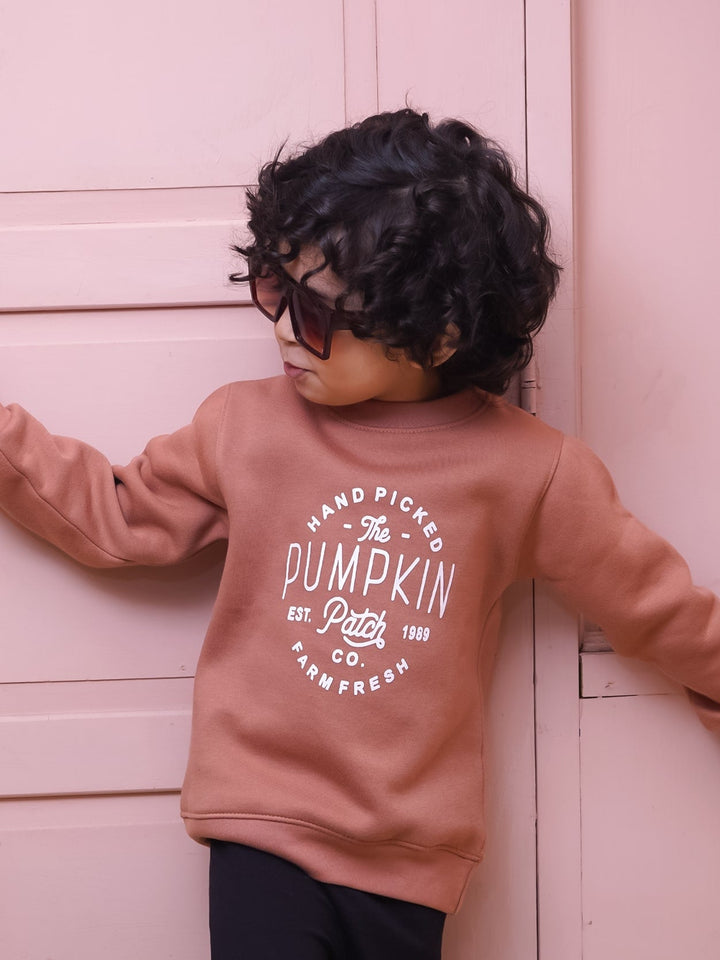 MINI CHARM KIDS SWEAT SHIRT PUMPKIN BROWN 7-8Y