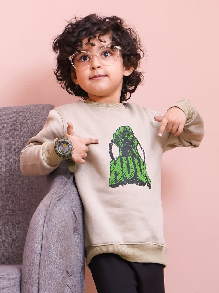 MINI CHARM KIDS SWEAT SHIRT HULK LIGHT GREEN 7-8Y