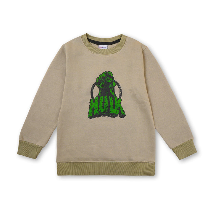 MINI CHARM KIDS SWEAT SHIRT HULK LIGHT GREEN 7-8Y